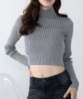 WEGO 【2025年秋冬新作】リブハイネックショートニット