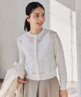 自由区 S 【洗える】レースコンビニット カーディガン