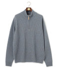 J.PRESS MEN 【KING SIZE】【Cash Lamb's Wool】畔編みハーフジップ ニット