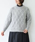 muuc 〈うっとり柔らか上質な極細繊維〉〈キッドモヘア×ウール×アルパカ×シルク〉リーフ模様編み セーター