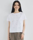 自由区 L 【きれい目カジュアル・顔まわり華やか】ビジュー Tシャツ