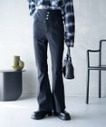 WEGO ハイウエストストレッチデニムフレアパンツ