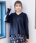 Tiaclasse L 【洗える】Vネック起毛ニットトップス