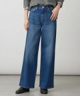 J.PRESS LADIES S 【洗える】BASIC STRETCH DENIM ワイド ストレート デニム