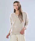 BEIGE， 【Precious掲載】AMARILLO / スパンコールフォックスVネックニット