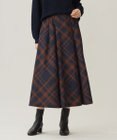 自由区 L 【洗える】スラブチェックプリント スカート