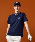 23区GOLF 【MEN】【吸水速乾・UVケア】衿ロゴ モックネックシャツ