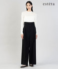 23区 【エステータ】コットンダブルクロス マーベルト ワイドパンツ