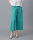 自由区 L 【19号サイズまで展開・カタログ掲載・定番人気・新色追加】コットンサテンクロップド丈ワイドストレート パンツ