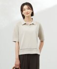 J.PRESS LADIES 【洗える】COTTON POLYESTER ニットポロ