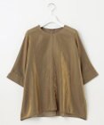 自由区 L 【洗える】ブライトシアーシャンブレー Tブラウス