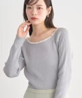 earth music&ecology レーストリムリブニットプルオーバー