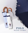 MOONBAT 【WEB限定/遮光率100%/遮熱/UV】POLO RALPH LAUREN（ポロ ラルフローレン）晴雨兼用日傘 ワンポイント ポロベア刺繍 フリル 折りたたみ傘 長折タイプ