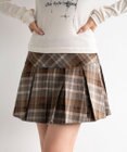 WEGO 【SCHOOL ITEM】チェック切替プリーツミニスカパン