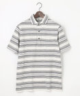 JOSEPH ABBOUD 【吸水速乾】リネンマルチボーダー ポロシャツ