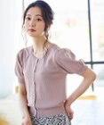 Tiaclasse L 【洗える】ひんやり心地良いパフ袖ニットカーディガン