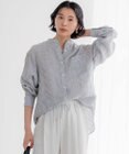 23区 L 【洗える】LIBECO バンドカラー シャツ