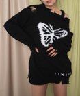 WEGO バタフライダメージワンショルダーニット