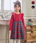 チェック柄 ドッキング ワンピース