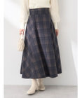 earth music&ecology バックレースアップチェックスカート