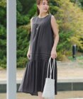 Tiaclasse 麻調ピンタックロングワンピース