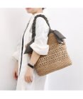 UNBILLION カシュカシュ cachecache / 下がりリボン柄編みトート カゴバッグ