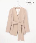 23区 S 【エステータ】コットンダブルクロス ノーカラージャケット