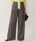 自由区 【セットアップ対応・洗える】リネンビスコースストレッチワイド パンツ