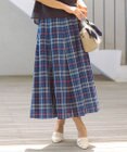J.PRESS LADIES L コットンリネン Light マドラスチェック フレア スカート