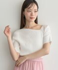 earth music&ecology アシメネックリブニットプルオーバー