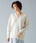 自由区 【洗える】ピュアカシミヤVネック ニット