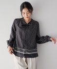 YECCA VECCA ドットパネル柄リボンブラウス