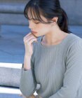 Tiaclasse 【洗える】スクエアネックリブ編みニットトップス