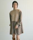 Green Parks ａ．布帛切り替えニットミニワンピース