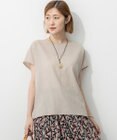 23区 L 【洗える】トリアセスラブストレッチ フレンチスリーブ ブラウス