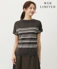 J.PRESS LADIES S 【WEB限定カラーあり・洗える・抗菌防臭】COTTON POLYESTER ボーダー 襟付き ニット