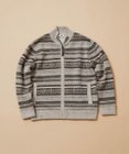 JOSEPH ABBOUD MOUNTAIN 【UNISEX】総裏フルZIPフェアアエル柄 ニットブルゾン