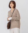 23区 【洗える】ブークレ Vネック ニット