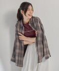 ANY L オンブレーチェックオーバーシャツ