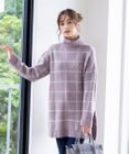 Tiaclasse L 【洗える】チェックジャガードニットチュニック
