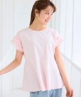 Feroux 【汗ジミが目立たない】フリル袖ペプラムデザインTシャツ