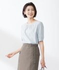 J.PRESS LADIES 【洗える】BEZ空羽ストライプ クルーネック ブラウス