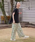 ANY L 【ウエストゴム/洗濯機可能】フラワープリントリラックスパンツ