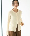 CRAFT STANDARD BOUTIQUE 襟付きニットコンパクトカーディガン