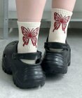 WEGO バックバタフライクルーソックス