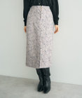 YECCA VECCA ラインフラワー柄フェイクスエードスカート