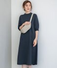 23区 L 【洗える】ヴィスコースストレッチ パフスリーブ ニットワンピース