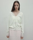 BEIGE， 【洗える】JULIE / シルク混シアーVネックカーディガン