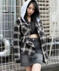 WEGO 裏毛フードチェックシャツ