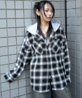WEGO 裏毛フードチェックシャツ